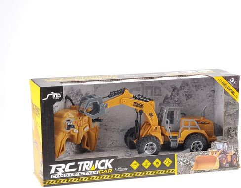 PowerTRC Remote Control Functional Construction Excavator Claw Vehicle Truck with Light | 1/30 Scale RC Battery Powered Engineering Digger Truck Car for Kids | Perfect for Beach Trips in Saudi Arabia