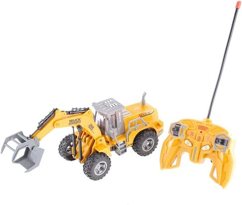 PowerTRC Remote Control Functional Construction Excavator Claw Vehicle Truck with Light | 1/30 Scale RC Battery Powered Engineering Digger Truck Car for Kids | Perfect for Beach Trips in Saudi Arabia