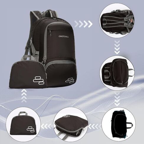 حقيبة ظهر قابلة للتعبئة سعة 30 لتر، حقائب ظهر خفيفة الوزن للمشي لمسافات طويلة، حقيبة ظهر قابلة للطي مقاومة للماء للسفر والمشي لمسافات طويلة والتخييم in Kuwait