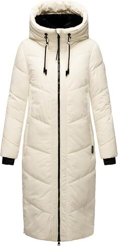 معطف شتوي طويل للسيدات من Marikoo مع غطاء رأس وياقة من الفرو الصناعي قابلة للفصل | جاكيت مبطن للنساء | نادري السادس عشر XS-XXL in Kuwait