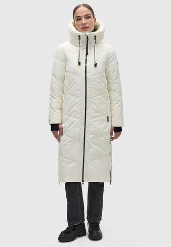 معطف شتوي طويل للسيدات من Marikoo مع غطاء رأس وياقة من الفرو الصناعي قابلة للفصل | جاكيت مبطن للنساء | نادري السادس عشر XS-XXL in Kuwait