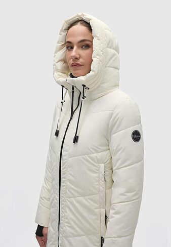 معطف شتوي طويل للسيدات من Marikoo مع غطاء رأس وياقة من الفرو الصناعي قابلة للفصل | جاكيت مبطن للنساء | نادري السادس عشر XS-XXL in Kuwait