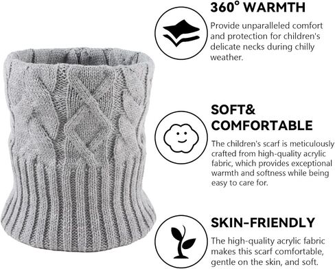 JANGANNSA Winter Kids Scarf Warm Children Neck Warmer Reversible Boys Girls Knitted Scarves in Saudi Arabia