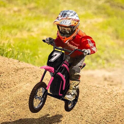 24V Electric Dirt Bike for Kids 8-14, Kids Motorcycle Electric Bike Motor Bike with Authentic Motocross Dirt Bikes Geometry, Rear-Wheel Drive, High-Torque, Kids Electric Dirt Bike Pink in Saudi Arabia