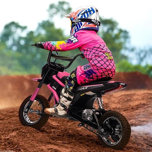 24V Electric Dirt Bike for Kids 8-14, Kids Motorcycle Electric Bike Motor Bike with Authentic Motocross Dirt Bikes Geometry, Rear-Wheel Drive, High-Torque, Kids Electric Dirt Bike Pink in Saudi Arabia
