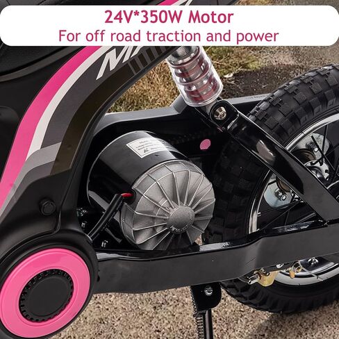 24V Electric Dirt Bike for Kids 8-14, Kids Motorcycle Electric Bike Motor Bike with Authentic Motocross Dirt Bikes Geometry, Rear-Wheel Drive, High-Torque, Kids Electric Dirt Bike Pink in Saudi Arabia