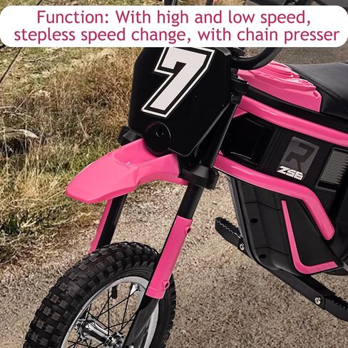24V Electric Dirt Bike for Kids 8-14, Kids Motorcycle Electric Bike Motor Bike with Authentic Motocross Dirt Bikes Geometry, Rear-Wheel Drive, High-Torque, Kids Electric Dirt Bike Pink in Saudi Arabia