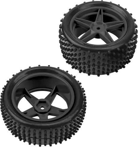 4Pack HIRCQOO OD 88mm/3.46" Front & Rear Rubber Plastic Wheel Rims Tires 12mm Hex Hub Compatible with Redcat Tornado Shockwave HPI HSP ExceedRC Kyosho 1/10 Scale Off Road Buggy (Black) in Saudi Arabia
