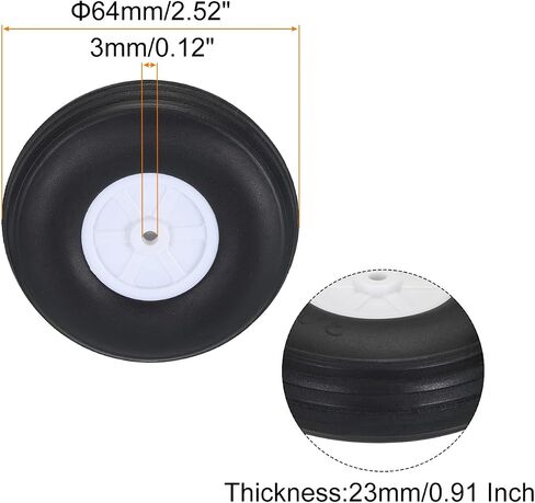 MECCANIXITY RC Airplane Wheels 1.77" OD RC Airplane,Aircraft PU Sponge Wheels,Tire Tail Wheel RC Aircraft Foam Wheel Replacement for DIY RC Model Plane Aircraft Pack of 6 in Saudi Arabia