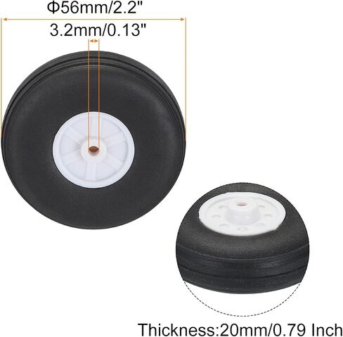 MECCANIXITY RC Airplane Wheels 1.77" OD RC Airplane,Aircraft PU Sponge Wheels,Tire Tail Wheel RC Aircraft Foam Wheel Replacement for DIY RC Model Plane Aircraft Pack of 6 in Saudi Arabia