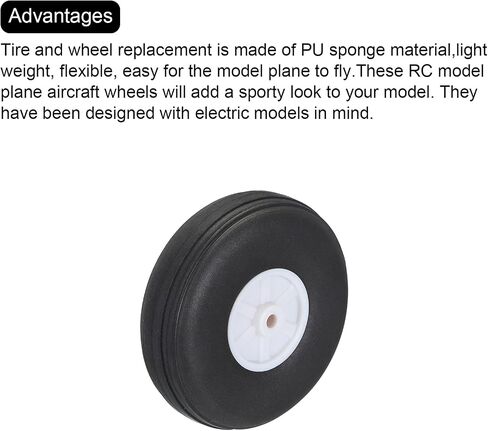 MECCANIXITY RC Airplane Wheels 1.77" OD RC Airplane,Aircraft PU Sponge Wheels,Tire Tail Wheel RC Aircraft Foam Wheel Replacement for DIY RC Model Plane Aircraft Pack of 6 in Saudi Arabia