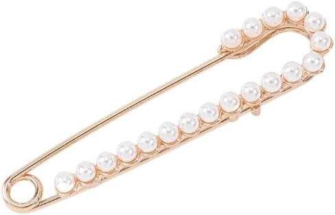 1 Pcs Fashion Pearl Brooch Sweater Shawl Clip Faux Pearl Brooches Waist Pants Extender Safety Pins Pearl Rhinestones Sparkle Pin Styling Brooch Pins Shawl Clips Pearl Rhinestones Pin in Kuwait