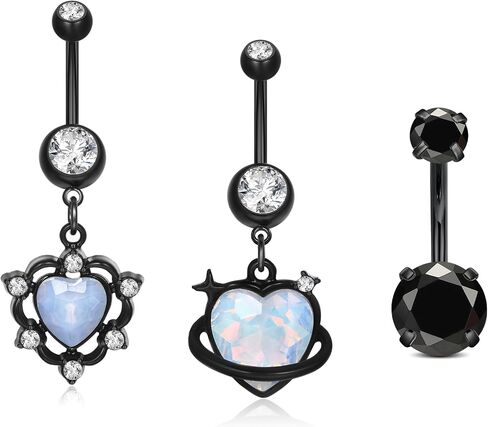 D.Bella Belly Button Ring for Women Navel Rings Piercing Curved Barbell 14G in Saudi Arabia