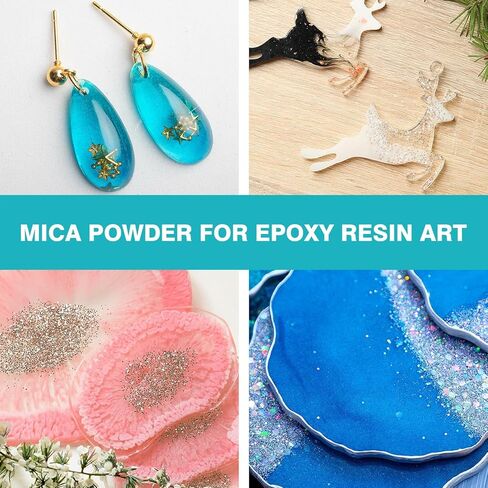 مسحوق ميكا من راتنجات الإيبوكسي، مجموعة صبغات ملونة من راتنجات الإيبوكسي 26 لونًا لصناعة الصابون، والحرف الفنية، وقنابل الحمام، وطلاء الأظافر، وملمع الشفاه، وظلال العيون، ومرطبانات الشموع - 0.175 أونصة (5 جرام)/زجاجة in Kuwait