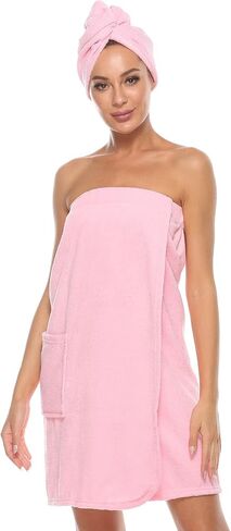 Knuffnee Women's Bath Wrap Towel Shower Spa Body Wrap Adjustable Closure Bathrobe in Kuwait