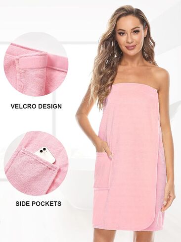 Knuffnee Women's Bath Wrap Towel Shower Spa Body Wrap Adjustable Closure Bathrobe in Kuwait