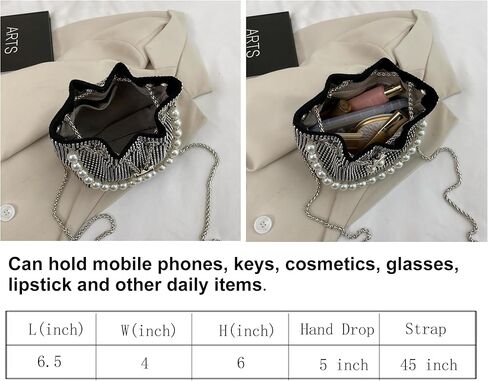 VONCOSS Chic Rhinestone Purse for Women Sparkly Clutch Evening Bag Glitter Mini Handbags Bling Hobo for Wedding Party Club in Kuwait