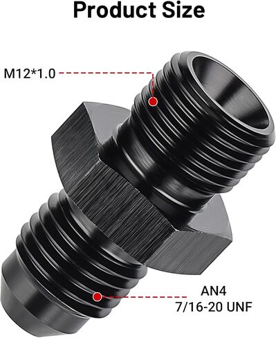 EVIL ENERGY 6AN Male Flare to M16 x 1.5mm Male Metric Fitting Adapter Aluminium Alloy 1PC in Saudi Arabia