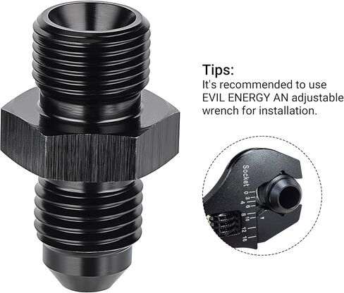 EVIL ENERGY 6AN Male Flare to M16 x 1.5mm Male Metric Fitting Adapter Aluminium Alloy 1PC in Saudi Arabia