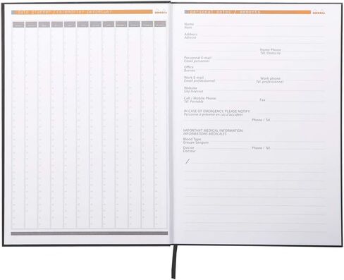 روديا دفتر ملاحظات ذو غلاف مقوى مقاس A4، مسطر، أسود in Kuwait