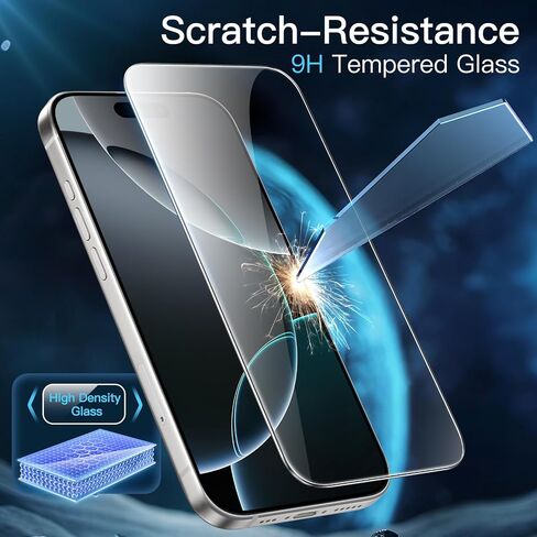 JETech Screen Protector for iPhone 16 6.1-Inch, Tempered Glass Film with Easy Installation Tool, Case-Friendly, HD Clear, 3-Pack in Saudi Arabia