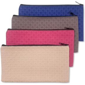 Bank Bags,4 Pack Zipper Money Pouch Bank Deposit Bag PU Leather Cash and Coin Pouch bank envelopes with zipper