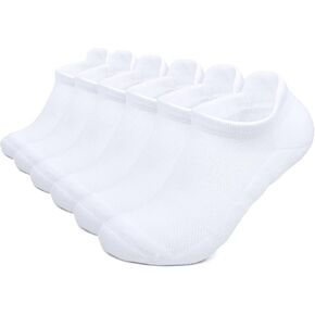 6 Pairs of Womens Athletic Low Cut Ankle Cushion Socks with Tab Running