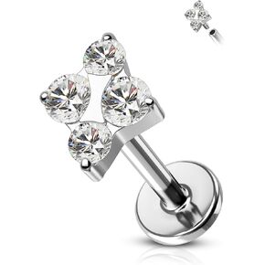 COCHARM G23 Titanium Helix Cartilage Tragus Piercing Jewelry 16g Flat Back Helix Cartilage Tragus Earring Stud Star Conch Jewerly for Women Men