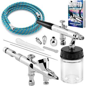 PointZero PZ-220XS Premium Dual-Action Two Airbrush Set
