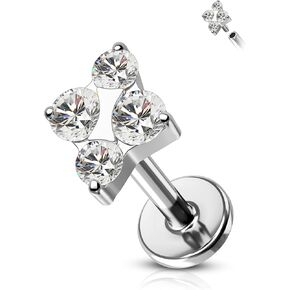 COCHARM G23 Titanium Helix Cartilage Tragus Piercing Jewelry 16g Flat Back Helix Cartilage Tragus Earring Stud Star Conch Jewerly for Women Men