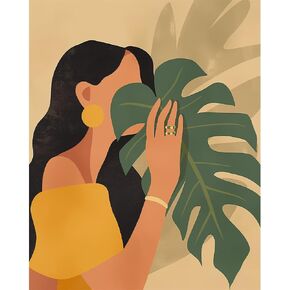 Natuyalo Paint by Numbers for Adults - DIY Adult Paint by Number Kits Painting on Canvas Black Woman Painting by Numbers for Beginners, Bohemian Style Art Craft Kits for Adults (16x20 Inch)