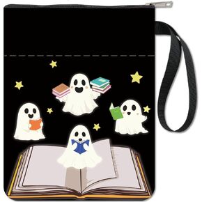 CRASPIRE Cute Dog Book Sleeve with Zipper Book Lovers Gifts Hardcover Paperbacks Waterproof Book Pouch Bag Protector Front Pocket Case Cover for Women Friends Readers Librarian Students Teacher
