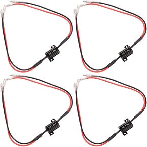 Kinstecks 4PCS 25W 8Ohm LED Load Resistors LED Turn Signal Resistor Flasher Adaptor Flash Fix Error for LED Turn Signal Lights LED License Plate Lights DRL-Red Black in Kuwait