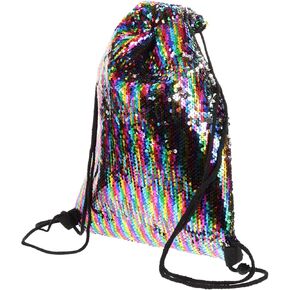 Sequin Sports Bag Drawstring Bags for Adults Drawstring Backpacks for Outdoor Gym Backpack Drawstring Bags for Storage Swim Bag Drawstring Pouches Mesh Bag Polyester Fitness Aldult