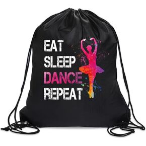 حقيبة ظهر برباط للأكل والنوم والرقص للنساء، حقيبة رياضية مقاومة للماء لمحبي الرقص لمحبي الرقص، حقيبة رياضية مرحة لعيد الميلاد وعيد الميلاد وهدايا لراقصة الباليه والممثلة in Kuwait