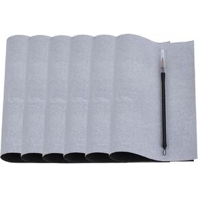 PATIKIL 6pcs Water Writing Cloth, 17x13Inch Reusable Water Drawing Writing Cloth Magic Paper Blank Brushes No Ink Chinese Calligraphy Set for Beginners Practicing