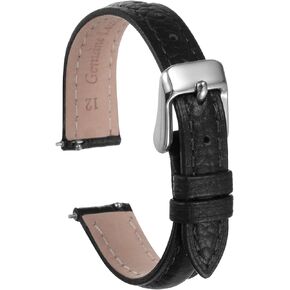 HARFINGTON Genuine Leather Watch Bands Flat Replacement Leather Watch Strap, Choice of Color & Width for Watch & Smartwatch