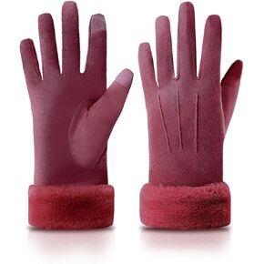 Orrpally Women Winter Gloves Thermal Touchscreen Gloves Windproof Outdoor Suede Gloves