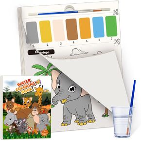 Paint By Water Books for Kids,Forest Animals Coloring Books-No Mess Painting for Toddlers,Travel Activities for Kids Ages 4-8，Magical Paint Set Fit for Birthday Toy Gift