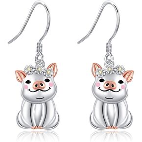 Opossum/Capybara/Pig/Bird/Cat/Highland Cow/Hummingbird/Jellyfish Dangle 925 Earring Sterling Silver Aniaml Dangle Earring for Women Animal Jewelry Gifts for Women in Kuwait