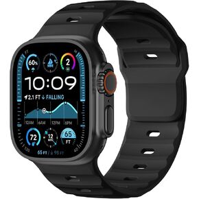 Wepro Sport Bands Compatible with Apple Watch Ultra 2/Ultra Band, Compatible with Apple Watch Bands for Men 49mm 46mm 45mm 44mm 42mm, Silicone Rugged Strap for iWatch Series 10 9 8 7 6 5 4 SE 3 2 1