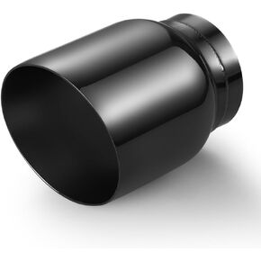 Exhaust Tip 3 Inch Inlet, 3" Inlet 4" Outlet 5" Overall Length Stainless Steel Chrome-Plated Exhaust Pipe,Angle Cut,Welding Installation,Chrome Black