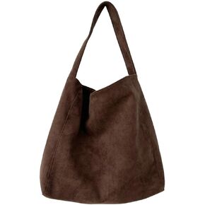 Slouchy Suede Hobo Bags Women Crescent Satchels Shoulder Bag Crossbody Purse Corduroy Top-handle College Tote Handbag