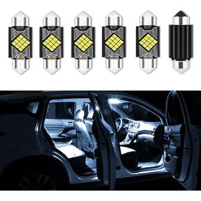 6PCS DE3175 LED Dome Light Bulbs, Extremely Bright 31mm DE3021 6428 6430 7065 1.22inch Led Interior Car Festoon Bulb, Upgraded 400LM 6500K Dome Map Door Lights LED Blub Universal for Most Car