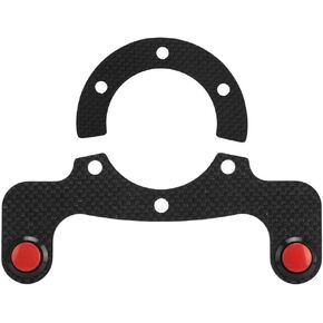 6 Bolts Steering Wheel Horn Button for MOMO/OMP/Nardi/, Carbon Fiber External Horn Button Kits Car Modified Accessory(Single Button)