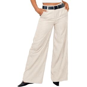 Trendy Queen Women's Wide Leg Dress Pants High Waisted Slacks Dressy Work Trousers with Pockets