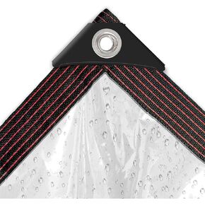 Clear Tarp - Waterproof - Small 4x6ft for Garden Winter, Tarpaulin Transparent with Grommets of Firewood/Camping Outdoor Rain Tarps, Chicken Coop Cover/Dog Kennel Roof Canopy
