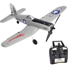 Top Race Remote Control Airplane, RC Plane 4 Channel Ready to Fly RC Planes for Adults, Advanced RC Foam Plane, Remote Control War Cessna P51 Mustang Upgraded with Propeller Saver (14 * 15 inch)