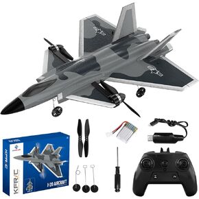 Remote Control Airplane,6 Channel Remote Control Airplane,2.4GHz6-Axis Gyro Stabilizer and One-Button Aerobatics,Easy to Control for Beginners,with 2 Batteries,Easy RC Fighter Fly for Adults and Kids