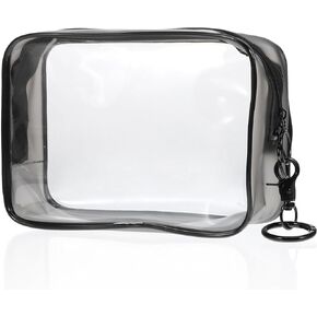 Toyvian Clear Figure Display Bag Carrying Doll Bags Cases for Collectibles with Keychain, Collection Display Box Clear Pouches with Zipper, PVC 12x6x17cm